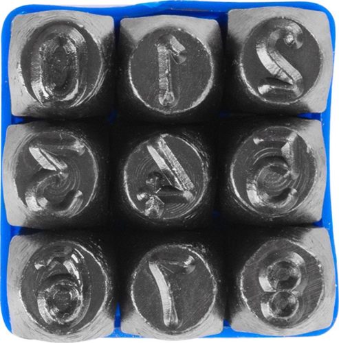 Bélyegzőkészlet számok HR59208, számjegy magasság 10 mm, 123, 9 db