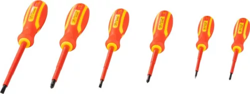 Csavarhúzó készlet Strend Pro SD0118, VDE 6 részes, lapos + Phillips, villanyszerelő, 1000 V