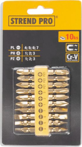 Bitkészlet Strend Pro YF40020, 10 részes, L-65 mm, CrV, GoldenFish