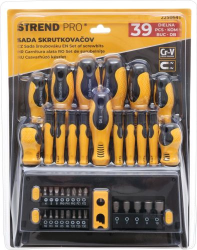 Sada skrutkovačov a bitov Strend Pro SDB139, 39 dielna, TX+PH+ ploché