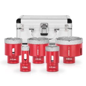   Lyukfúró készlet Strend Pro Premium DCB11S5, 20-35-45-55-68 mm, M14, gyémánt, koronafúrók, professzi