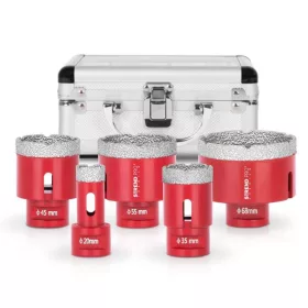   Lyukfúró készlet Strend Pro Premium DCB11S5, 20-35-45-55-68 mm, M14, gyémánt, koronafúrók, professzi