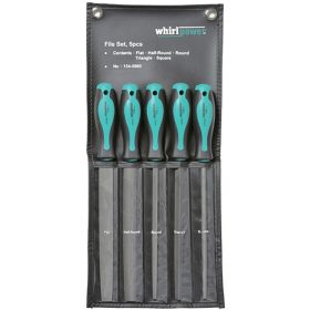   Készlet reszelőkkel whirlpower® 154-5005, 5 részes, 200 mm, lapos,  gömbölyű, 4 szögű, egyenes, félk