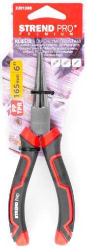 Kliešte Strend Pro Premium ComfortGrip DL415, 160 mm, s okrúhlymi čeľusťami, rovné, na poistné krúžky