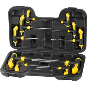   Csavarhúzó készlet Strend Pro YF70019, 10 részes, hatlapú, gömbbel, T tartó, tokban
