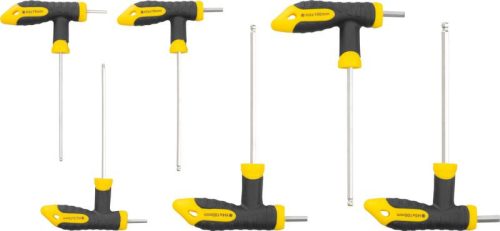 Csavarhúzó készlet Strend Pro YF70019, 10 részes, hatlapú, gömbbel, T tartó, tokban