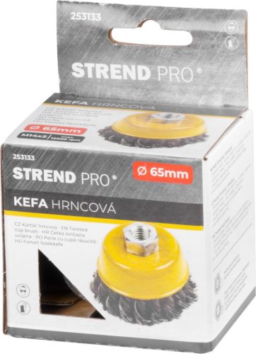 Strend Pro TCB-500, 65 mm, edénytisztító kefe, fonott, M14 x 2, 0,35 mm drót