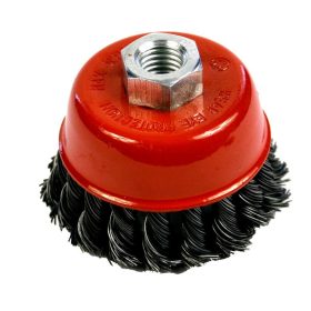   Strend Pro TCB-500, 75 mm, edénytisztító kefe, fonott, M14 x 2, 0,35 mm drót