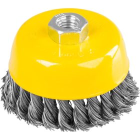   Strend Pro TCB-500, 100 mm, edénytisztító kefe, fonott, M14 x 2, 0,5 mm drót