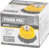 Strend Pro TCB-500, 100 mm, edénytisztító kefe, fonott, M14 x 2, 0,5 mm drót