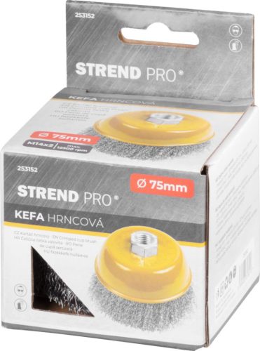 Strend Pro CCB-501, 75 mm, edénytisztító kefe, hullámos, M14 x 2, 0,30 mm drót