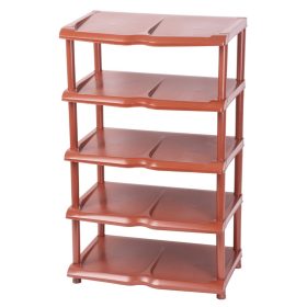 Cipőpolc Strend Pro, 5 szintes, barna, 48x30,5x86 cm