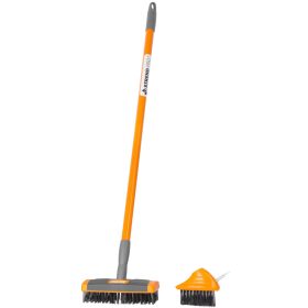   Kefe Strend Pro, tisztító, térkőhöz, 3 részes készlet, teleszkópos nyéllel, kefe 3x10 cm és 6x19 cm