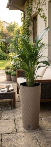 Virágcserép RATO Tubus 400, mokka, betét