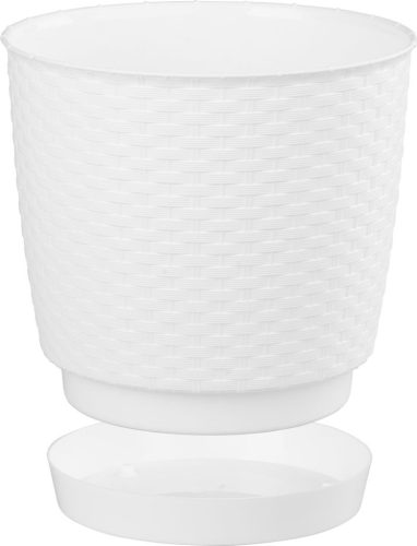 Virágcserép RATOLLA Round 250, fehér, alátét