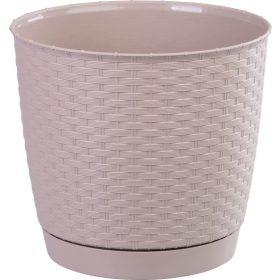 Virágcserép RATOLLA Round 250, mokka, alátét