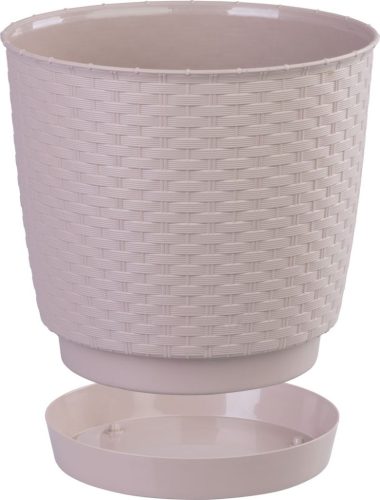 Virágcserép RATOLLA Round 250, mokka, alátét