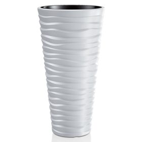 Virágcserép SAND Slim 400, 390 x 750 mm, fehér, betét