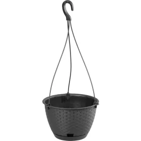   Virágcserép RATOLLA Round W 240, antracit, alátét, felfüggeszthető, akasztóval