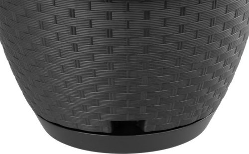 Virágcserép RATOLLA Round W 240, antracit, alátét, felfüggeszthető, akasztóval