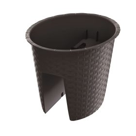 Virágcserép RATOLLA Railing Oval 300, barna, korlátra