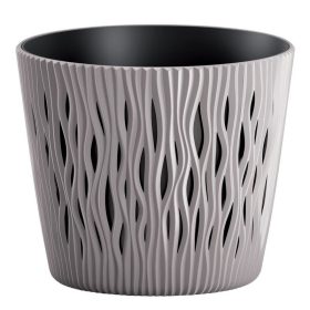 Virágcserép SANDY Round 190, 158 x 138 mm, mokka, betét