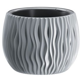 Virágcserép SANDY Bowl 240, 238 x 161 mm, szürke, betét