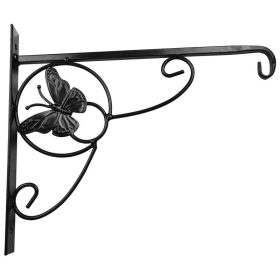   Akasztó Strend Pro, virágcserép tartó, pillangóval díszített, fém, 28 x 28 cm