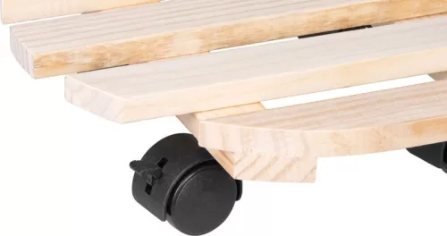 Állvány Strend Pro, 30x7 cm, virágcserép alá, kerekeken, csúszó, állvány, max. 50 kg, fa, kerek