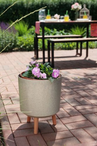 Virágcserép Strend pro, Bambuszszál színű, 30x30x37 cm