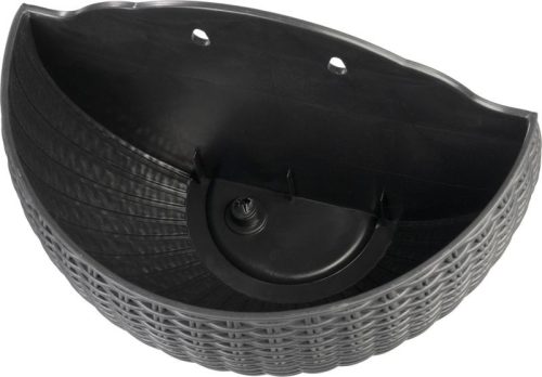 Virágcserép Strend pro, két akasztóval, fekete színű, 26x14x20 cm