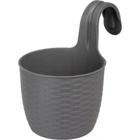   Függő virágcserép Strend pro, PP, 26x18x24,5 cm, szürke színű