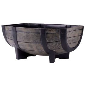   Virágcserép Strend Pro, Woodeff, 29 x 41 x 19 cm, natúr, hordó, fa hatás