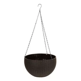   Virágcserép Strend Pro Modern, felfüggesztett, barna, 26 x 16 cm, lánc