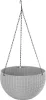 Virágcserép Strend Pro Modern, felfüggesztett, sötétszürke, 26 x 16 cm, lánc