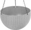 Virágcserép Strend Pro Modern, felfüggesztett, sötétszürke, 26 x 16 cm, lánc