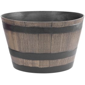   Virágcserép Strend Pro Woodeff, 52 x 30 cm, barna, fa hatás, hordó