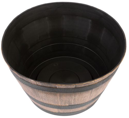 Virágcserép Strend Pro Woodeff, 52 x 30 cm, arany, fa hatás, hordó