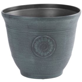 Strend Pro virágcserép, fém hatás, zöld, 25 x 30 cm