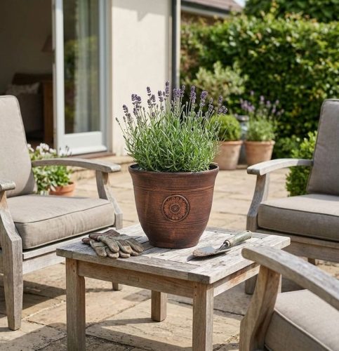 Strend Pro virágcserép, fém hatás, réz megjelenés, 25 x 30 cm