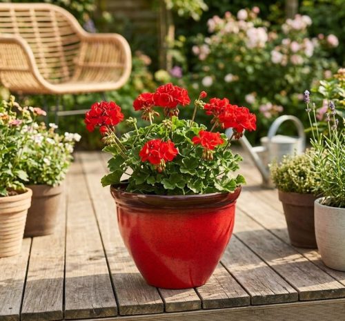 Kvetináč Strend Pro, máz, piros, 38 x 28,5 cm