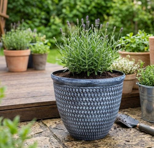 Virágcserép Strend Pro Marble, 37x30 cm, kék