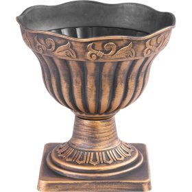   Virágcserép Strend Pro Antik, alátéttel, 30x30 cm, arany, fémes hatás