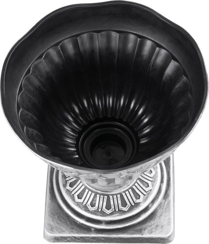 Virágcserép Strend Pro Antik, alátéttel, 30x30 cm, ezüst, fémes hatás