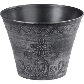   Virágcserép Strend Pro Flower, 24,5x19,3 cm, ezüst, fémes hatás