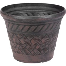   Virágcserép Strend Pro, 29x23 cm, sötétbarna, rattan minta