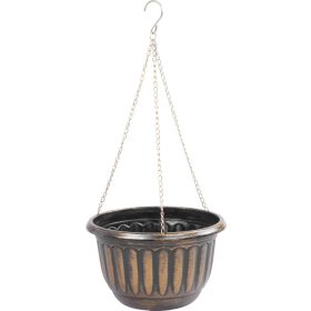   Virágcserép Strend Pro, függő, arany, 24,5x15 cm, lánccal és akasztóval