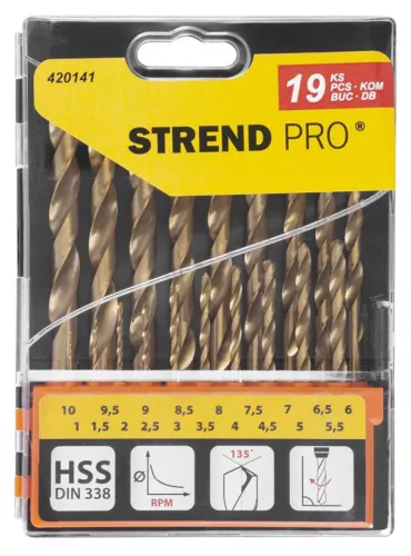 Fúrókészlet Strend Pro FD032, fémbe, 19 részes