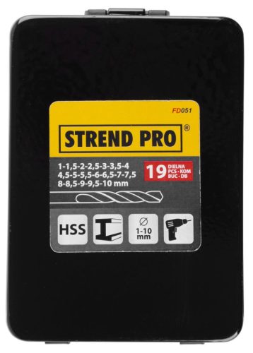Fúrókészlet Strend Pro FD051, fémbe, 19 részes