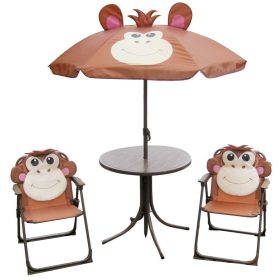  Szett LEQ MELISENDA Mono, majom, napernyő 105 cm, asztal 50 cm, 2 szék, gyermek